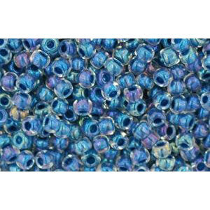 Achat cc188 - perles de rocaille Toho 11/0 luster crystal/capri blue lined (10g)