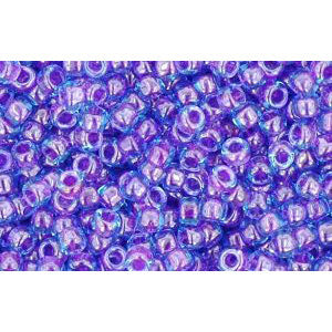Achat cc252 - perles de rocaille Toho 11/0 inside colour aqua/purple lined (10g)