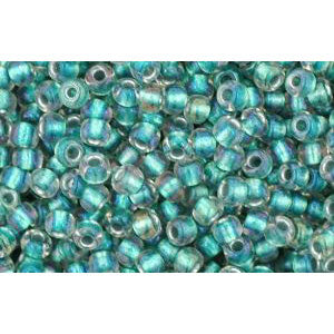 cc264 - perles de rocaille Toho 11/0 inside colour rainbow crystal/teal lined (10g)