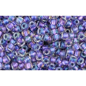 Achat cc265 - perles de rocaille Toho 11/0 rainbow crystal/métallic purple lined (10g)