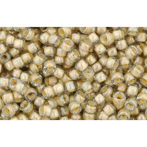 cc369 - perles de rocaille Toho 11/0 black diamond/orange cream lined (10g)