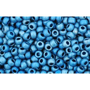 Achat cc511f - perles de rocaille Toho 11/0 higher métallic frosted mediterranean blue (10g)