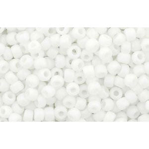Achat cc761 - perles de rocaille Toho 11/0 matt colour opaque white (10g)