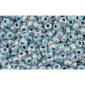 Achat cc773 - perles de rocaille Toho 11/0 rainbow crystal/montana blue (10g)