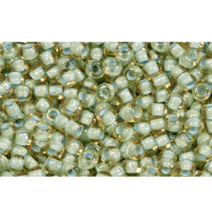 Achat cc952 - perles de rocaille Toho 11/0 rainbow topaz/sea foam lined (10g)