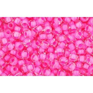 Achat cc965 - perles de rocaille Toho 11/0 crystal/ carnation lined (10g)