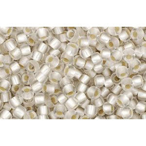 cc21f - perles de rocaille Toho 11/0 silver lined frosted crystal (10g)