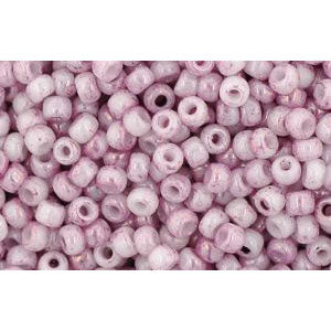 cc1200 - perles de rocaille Toho 11/0 marbled opaque white/pink (10g)