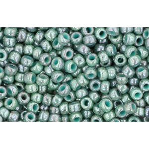 Achat cc1207 - perles de rocaille Toho 11/0 marbled opaque turquoise/blue (10g)