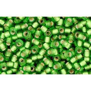 cc27f - perles de rocaille Toho 11/0 silver lined frosted peridot (10g)