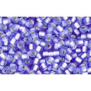 Achat cc33f - perles de rocaille Toho 11/0 silver lined frosted light sapphire (10g)