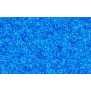 cc3b - perles de rocaille Toho 15/0 transparent dark aquamarine (5g)