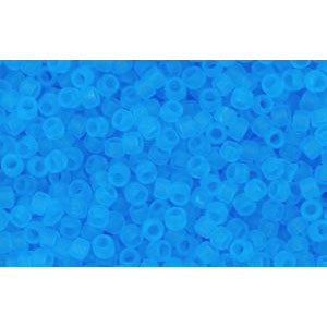 cc3bf - perles de rocaille Toho 15/0 transparent frosted medium aquamarine (5g)