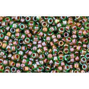 cc249 - perles de rocaille Toho 15/0 inside colour peridot/emerald lined (5g)