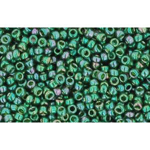 cc322 - perles de rocaille Toho 15/0 gold lustered emerald (5g)
