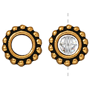Achat Perle anneau métal doré or fin vieilli for 6mm beads 11mm (1)