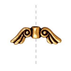 Perle ailes d'ange métal doré or fin vieilli 14mm (1)