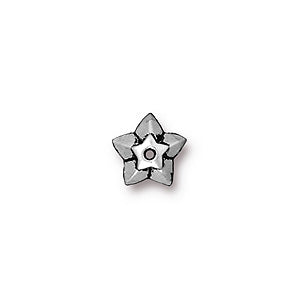 Coquilles étoile métal plaqué argent vieilli 8mm (1)