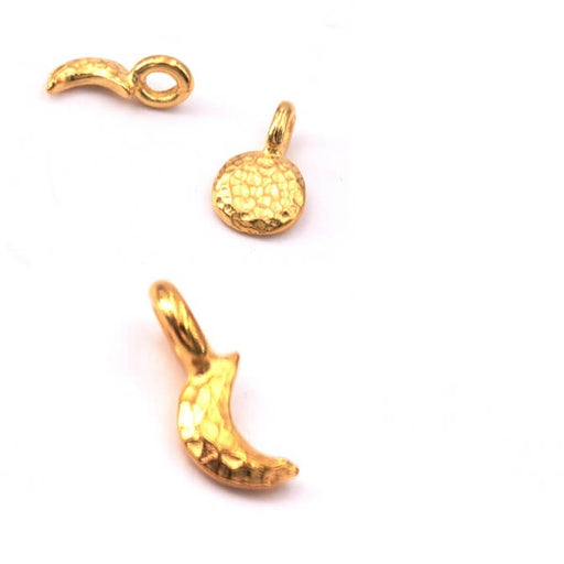 Achat Mini Charms Breloque Croissant de Lune Doré Or Fin Qualité 10x4mm (1)