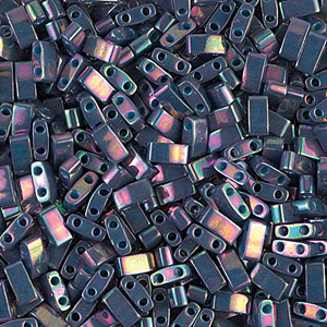 Achat ccTLH1898 -Miyuki HALF Tila Perles Purple Gray Rainbow Luster 5x2.5mm (35 perles)