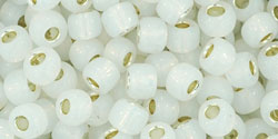 Achat cc2100 - perles de rocaille 6/0 silver-lined milky white (10g)