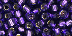 cc2224 - perles de rocaille toho 6/0 silver lined purple (10g)