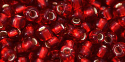 cc25c - perles de rocaille Toho 6/0 silver-lined ruby (10g)