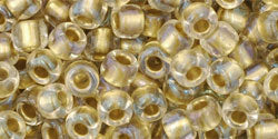 cc262 - perles de rocaille Toho 6/0 inside colour crystal/gold lined (10g)