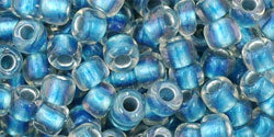 cc263 - perles de rocaille Toho 6/0 inside color rainbow crystal/light capri (10g)