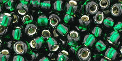 cc36 - perles de rocaille Toho 6/0 silver lined green emerald (10g)