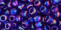 cc87 - perles de rocaille Toho 6/0 trans-rainbow cobalt (10g)