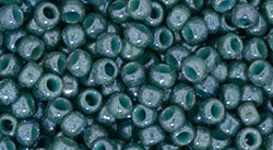 cc1207 - perles de rocaille toho 8/0 marbled opaque turquoise/blue (10g)