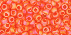cc174bf - perles de rocaille toho 8/0 transparent rainbow frosted hyacinth orange (10g)