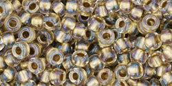 cc262 - perles de rocaille Toho 8/0 inside colour crystal/gold lined (10g)