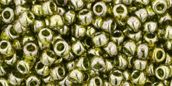 cc457 - perles de rocaille Toho 8/0 gold lustered green tea (10g)