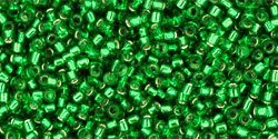 cc27b - perles de rocaille Toho 15/0 silver-lined grass green (5g)