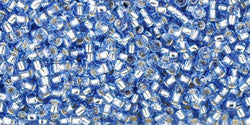 cc33 - perles de rocaille Toho 15/0 silver lined light sapphire (5g)