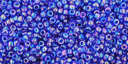 cc87 - perles de rocaille Toho 15/0 transparent rainbow cobalt (5g)