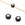Vente au détail Perles Rondes Vernis Noir Avec étoile Laiton Doré 8mm - Trou 0.8mm (2)