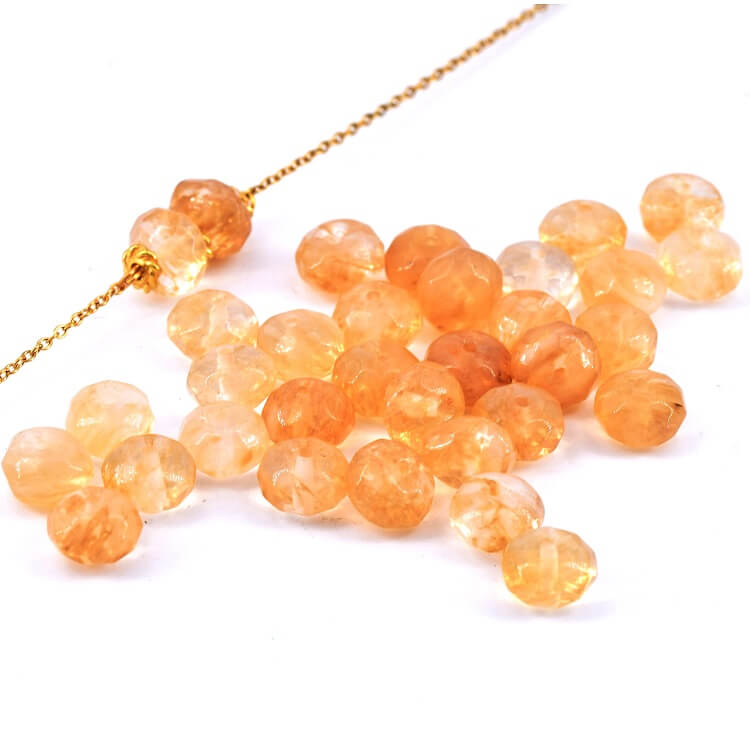 Perle Charm Ronde Donut En Verre Blanc à Pois Bleu Pour Bracelet - Neuf, Lot Individuel