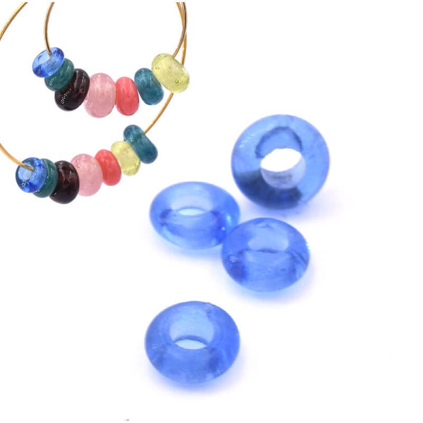 Lot De 70 Perles Vintage En Verre Turquoise Forme Croissant De Lune - Pour Création Bijoux, Occasion