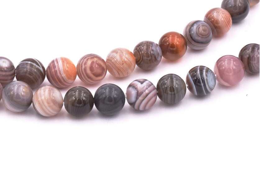 Perles Rondes en Agate d'Afrique 10mm -Trou: 1mm - fil 19cm (1)