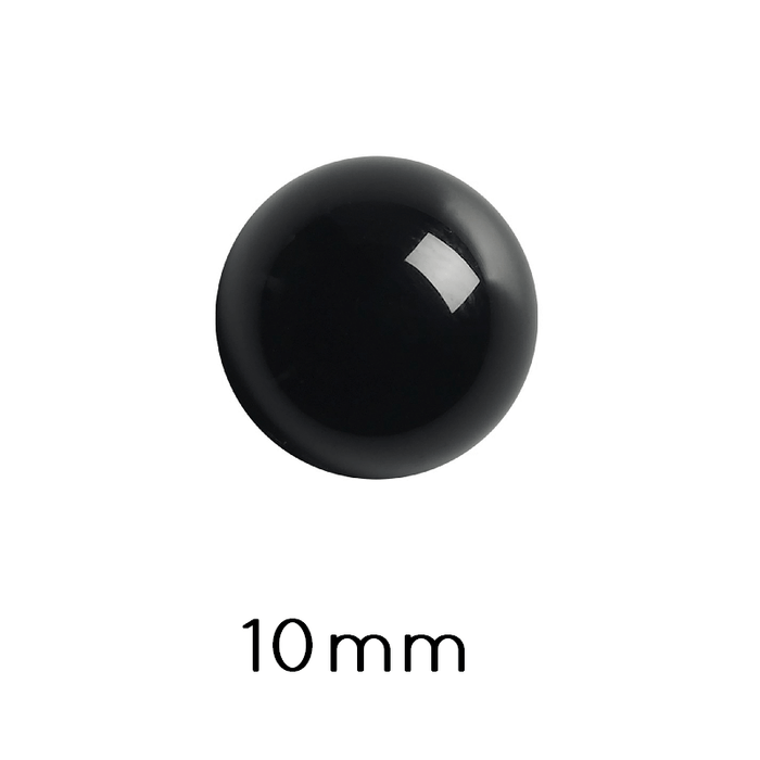 Cabochon Rond Agate Noire 10mm (1)