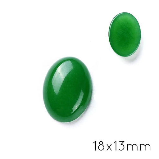 Cabochon Ovale Jade Teinté Vert 18x13mm (1)