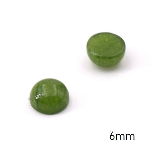 Cabochon Rond Jade Teinté Vert 6mm (2)