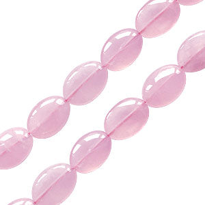 Perle galet en quartz rose 10x14x4mm (2 perles)