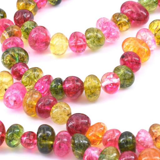Achat Perles Nuggets Rondelles en Agate Teintée 9-14x7-9mm, Trou: 0,7mm (10)