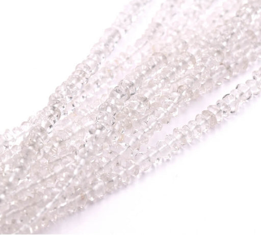 Perles Heishi Rondelles Bicone chips Cristal de Quartz 5mm, Trou 0.5mm (1)