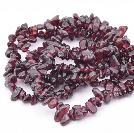 Perles Chips Arrondis Grenat 5-8mm - Trou: 0.8mm (1Fil-40cm)