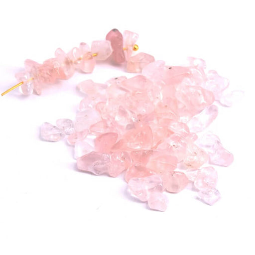 Achat Perles Chips Quartz Rose Petites 4-8mm - Trou: 0.6mm (18g-40cm)